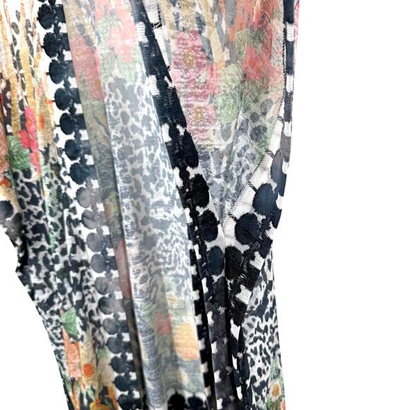 Shana Sz Large Sheer Open Front Wearable Art Tropical Kimono Blouse Shirt Top - Picture 7 of 10